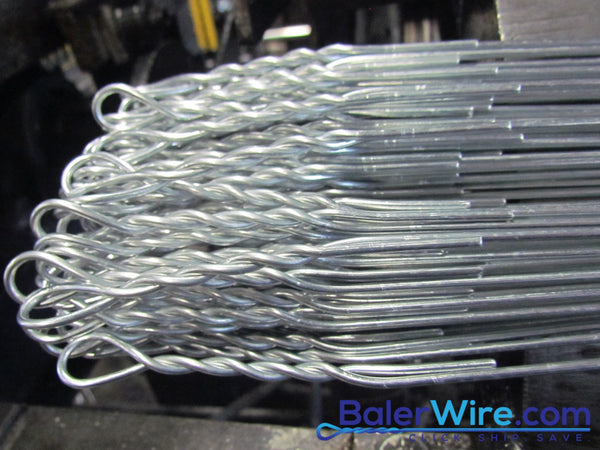 12 Gauge x 21 Feet Galvanized Single Loop Bale Ties - PALLET OF 25 BUNDLES! - BalerWire.com
